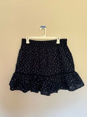 Madewell Navy Blue & White Floral Skirt